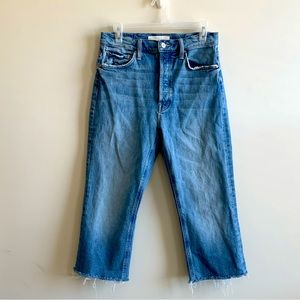 Mother Superior cropped “The Tripper” raw hem jeans
